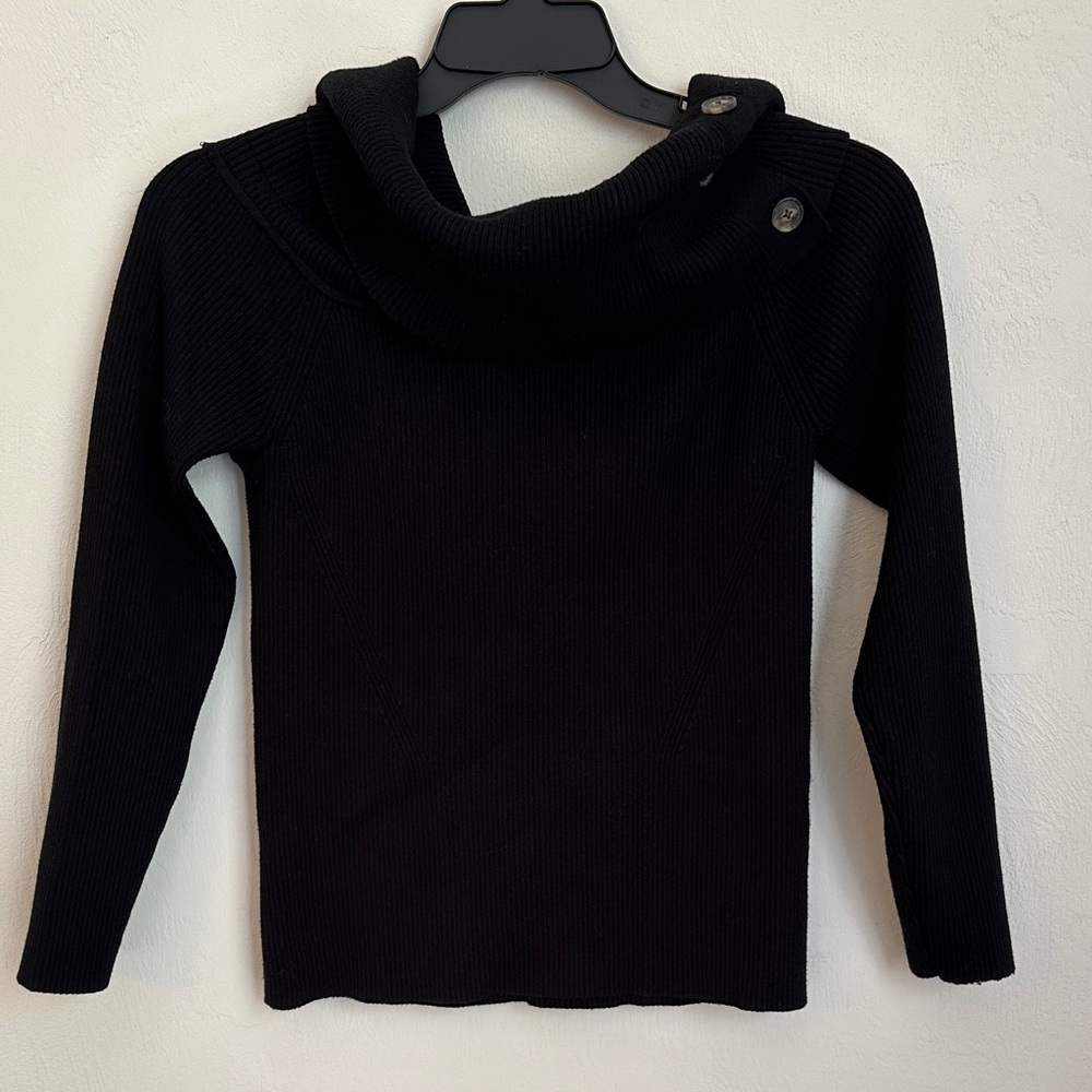 Banana Republic Black Cowl Neck Knit Sweater Women’s Size L
